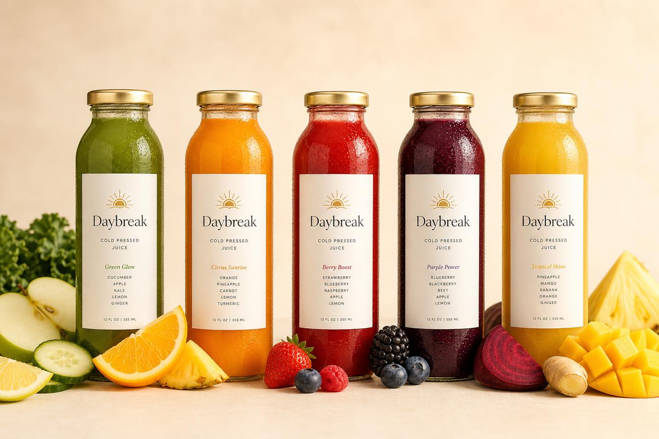 Daybreak 250ml cold-pressed juice bottle