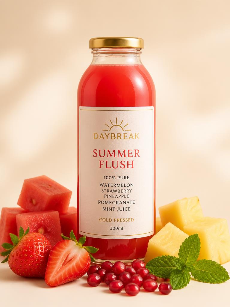 Summer Flush Daybreak juice bottle